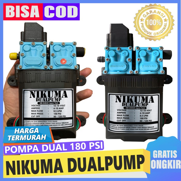 NIKUMA DUAL PUMP 180 PSI - Pompa dc dinamo ganda