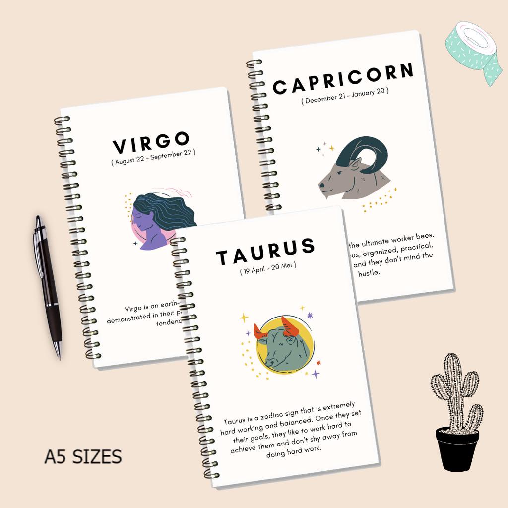 

Notebook ZODIAC / ZODIAK Edition BUKU CATATAN NOTEBOOK/JURNAL GRID/DOTTED/ BLANK/LINE A5 Lined Grid Dot