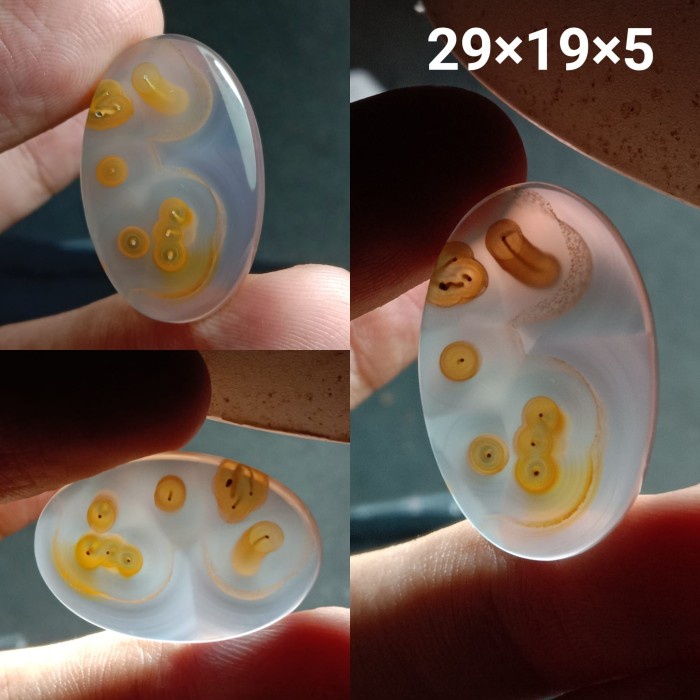 Natural Batu Akik Kristal Motif Gambar Susup Telur Kodok Kuning Antik