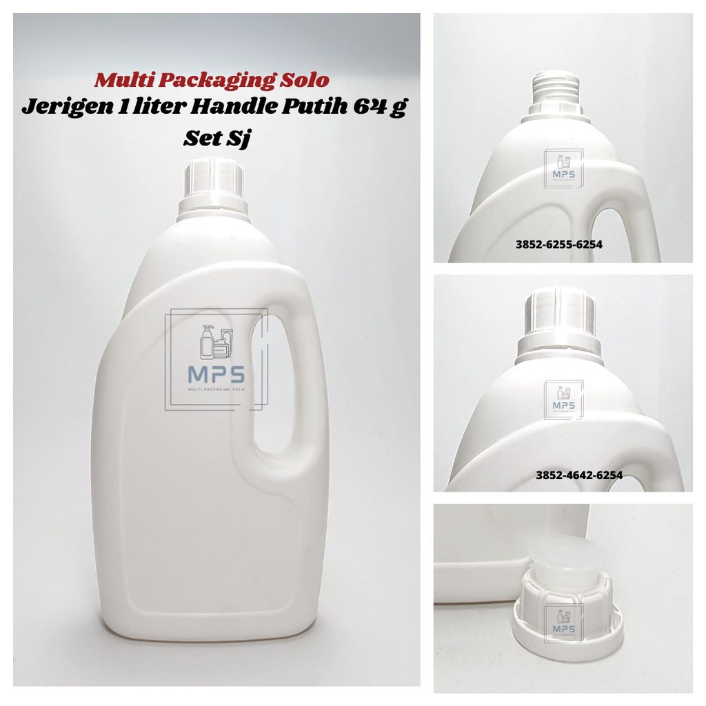 Jerigen 1 L Handle Putih Hdpe / Jerigen Hdpe / Jerigen / Jerigen Detergen / Jerigen Softener / Jerig