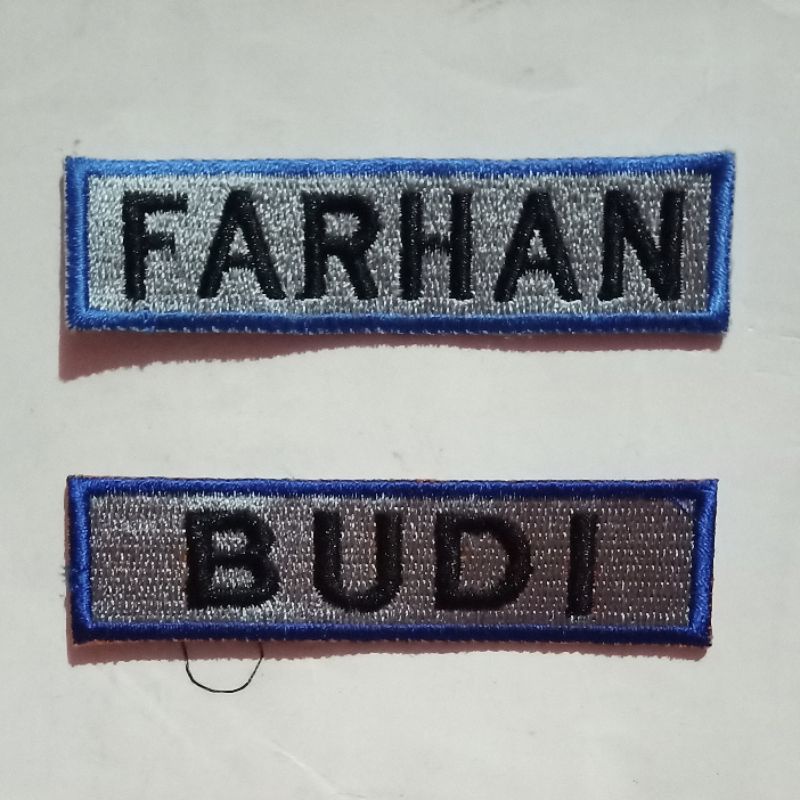 Bordir Bordir Nametag/Nama dada/Nama seragam full bordir Terbaru Bordir Nama Custom Nama dadabisa pe