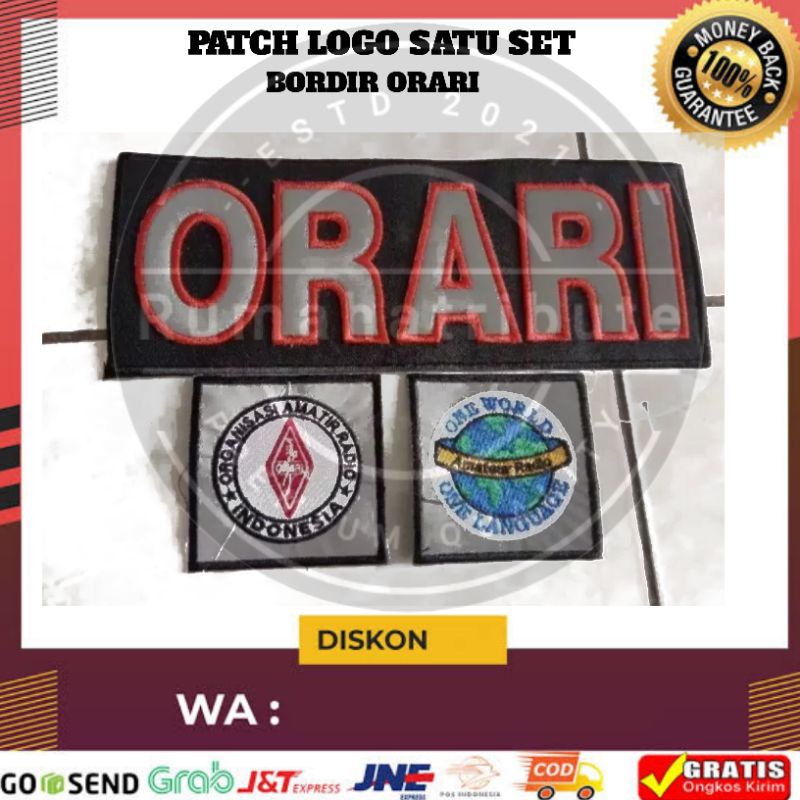 Bordir Bordir logo bordir ORARI patch | logo bordir satu set ORARI glow in the darkbisa pesan satuan