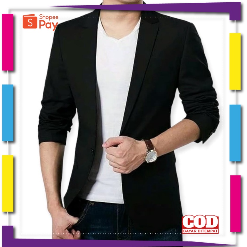 PREMIUM KOREAN STYLE / Jas Cowok Casual Slimfit/ Blazer Kekinian Pria Korea/ Jas Santai Pria Casual/