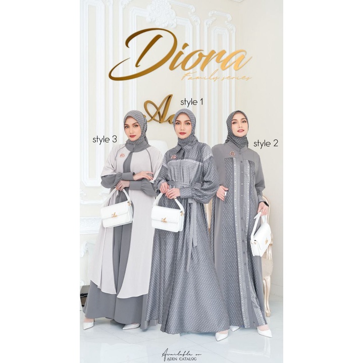 Gamis Mom Diora Family Series Classic Grey by Aden Hijab