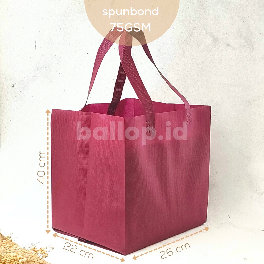 

SPUNBOND 26 22 40 CM Tas Cake Roti Box Kue Bag Eco Friendly Polos Acara