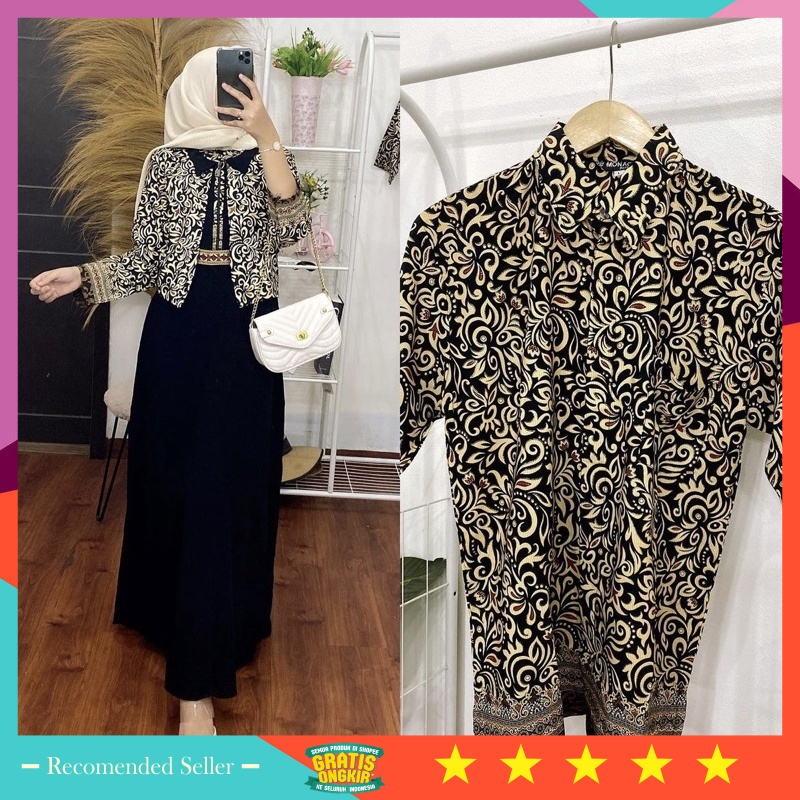 ⭐⭐⭐⭐⭐ Promo 11.11 Murah Fashion Couple Baju Premium Set - Gamis Batik Rompi / Gamis Batik Blazer / B