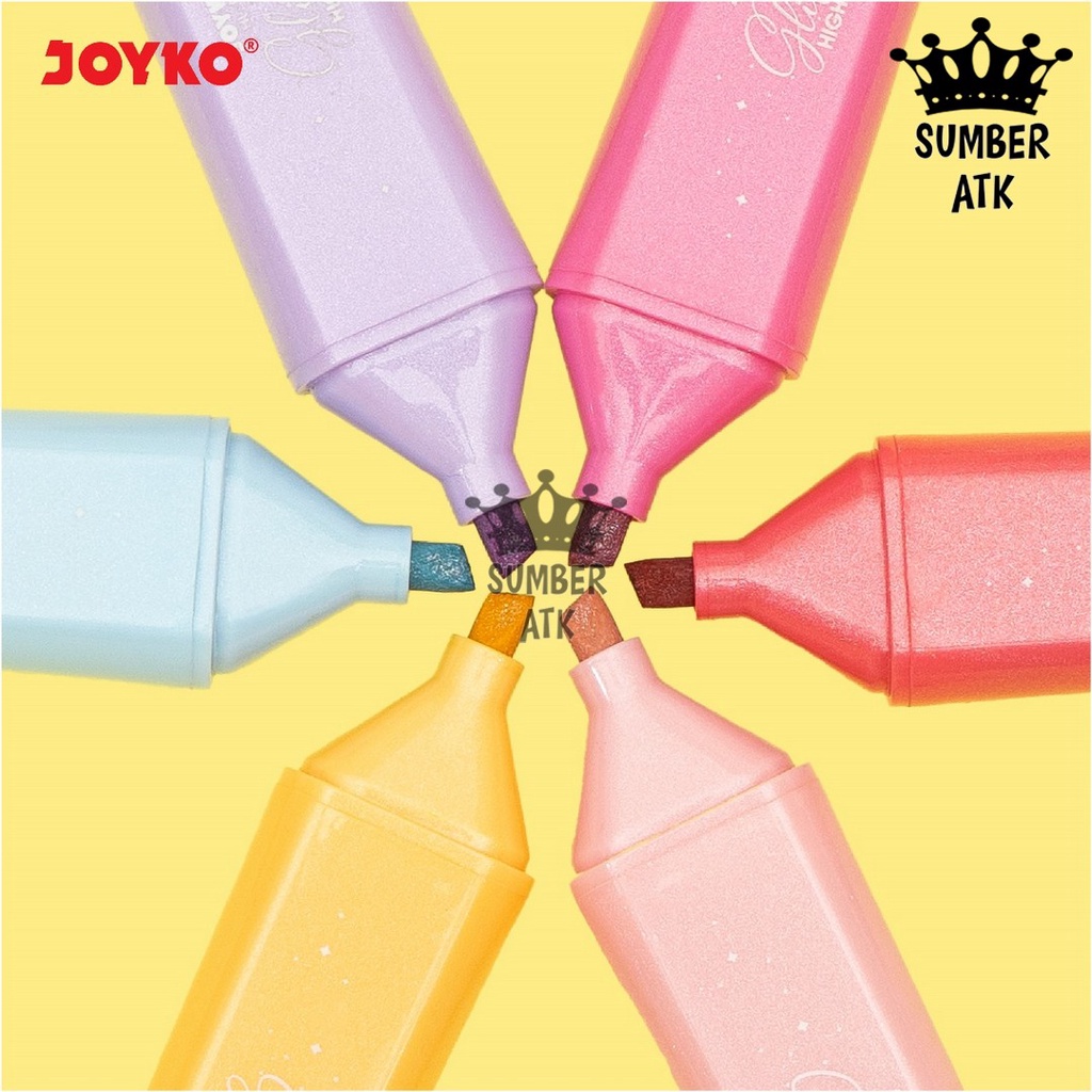 

D3W! Highlighter Penanda Berwarna Joyko HL-86-6 Glitter Color 1 Set 6 Pcs