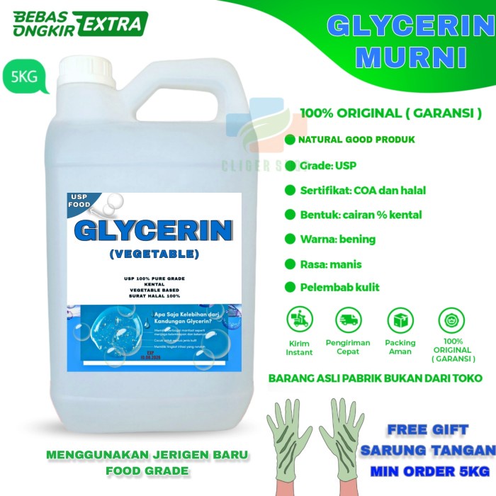 GLISERIN VG FOOD / GLYCEROL / GLYCERINE / GLYCERIN VEGETABLE FOOD 5KG