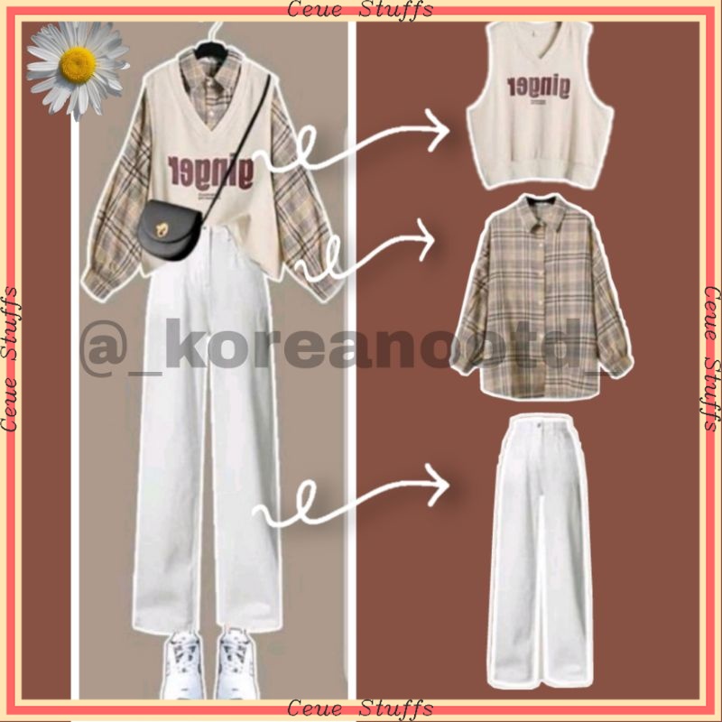 PROMO KAIN PREMIUM TRENDY TERMURAH  Set Outfit Korea wanita, outfit ulzzang, ootd Korea wanita, Kore