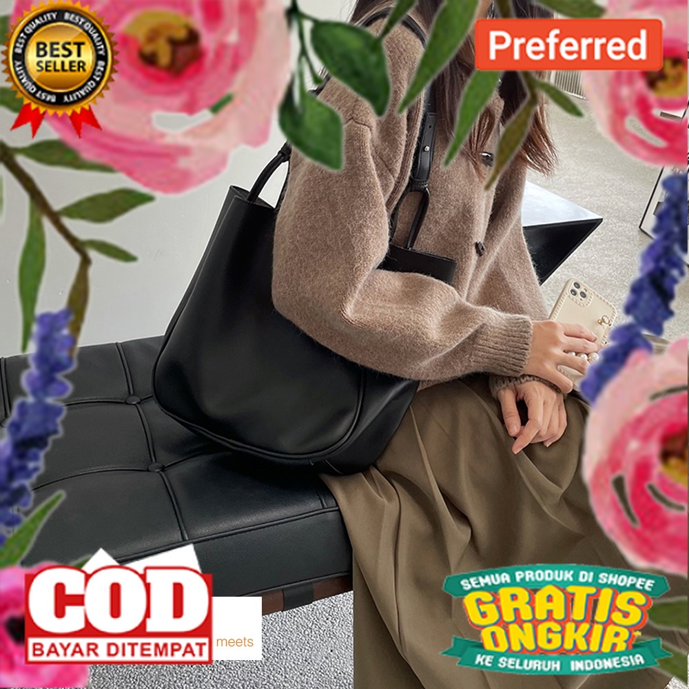 Tas Bahu Wanita Korea Shoulder Bag PU Leather Lembut  (T2-030)// TAS IMPORT KEREN MODEL BARU / TAS S