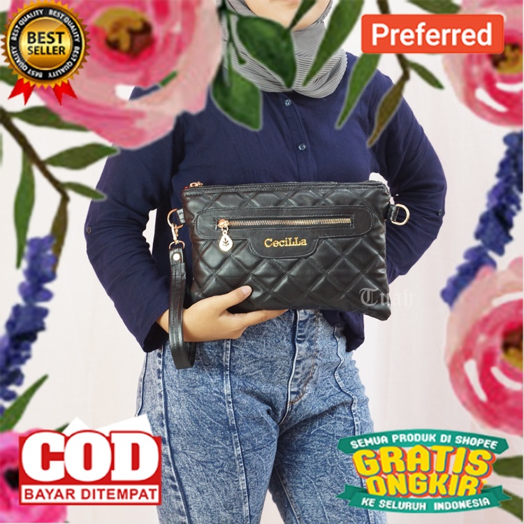 TUAH SLIMBAGS | SL Clutch CeciLLa Dua Ruang Premium Series High quality Clutch 19/ Handbag Wanita / 