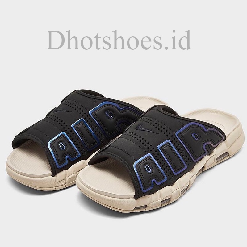 Sandal Air More Uptempo Slide Black Sanddrift Iridescent High Premium Original