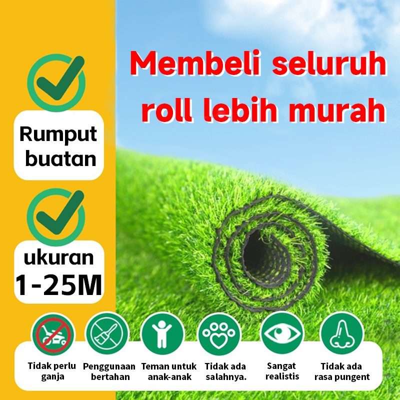 2mx15m hijau rumput buatan diy lumut palsu miniatur kebun ornamen kerajinan teras karpet hijau rumpu
