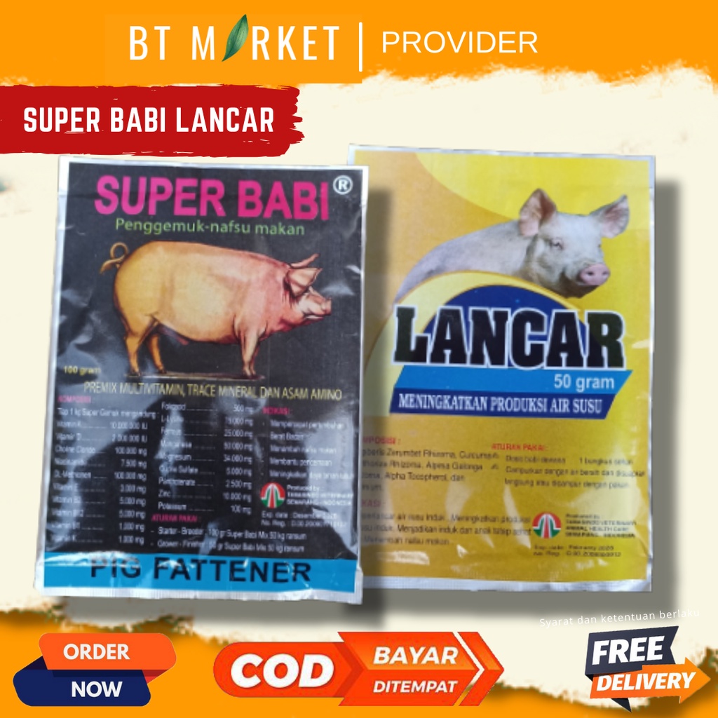 SUPER BABI 100gr Penggemuk Babi Lancar Babi jamu meningkatkan produksi air susu induk babi