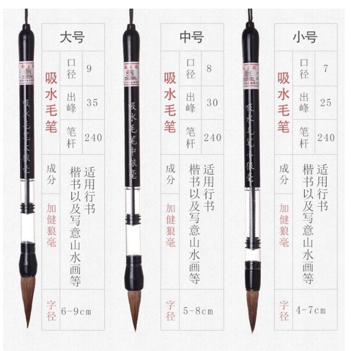 

CB 26 Watercolor Brush Water storing Calligraphy Weasel Hair