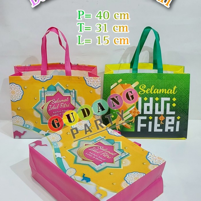 

[[ WSH - BEST SELLER ]] Spunbond Laminasi Idul Fitri Dacil Warna/Tas Bingkisan /Tas Hampers IF