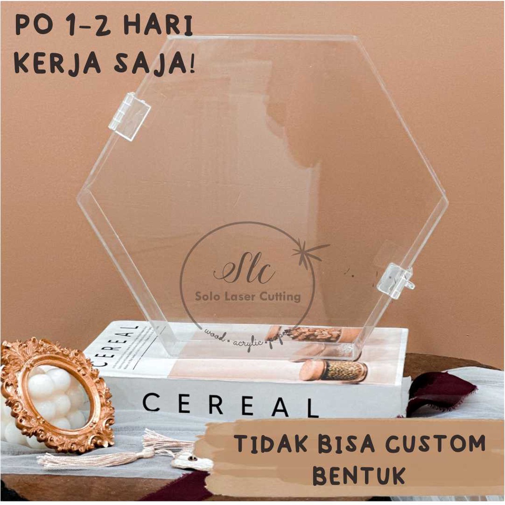 HEXAGON BINGKAI BOX FULL ACRYLIC AKRILIK PIGURA MAHAR