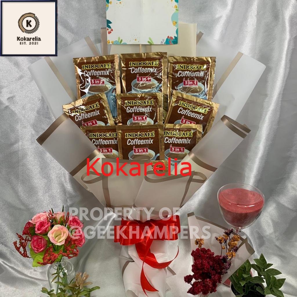 

Mini Buket Bouquet Bucket Kopi Indocafe Coffemix Coffe Mix 3 in 1 Buket Murah Kado Hadiah Ulang Tahun Wisuda Sidang Kelulusan Snack Murah Banget