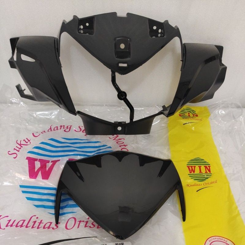 COD Front Handle Cover Batok Totok Lampu Depan warna Hitam + Visor Honda Supra X 125 14 FI Original 