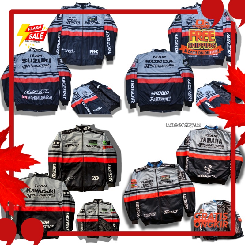 OUTFIT JKT48 TERBARU NEW ERA //JAKET HONDA - JAKET YAMAHA - JAKET MOTOR - JAKET NASCAR PRIA PREMIUM 