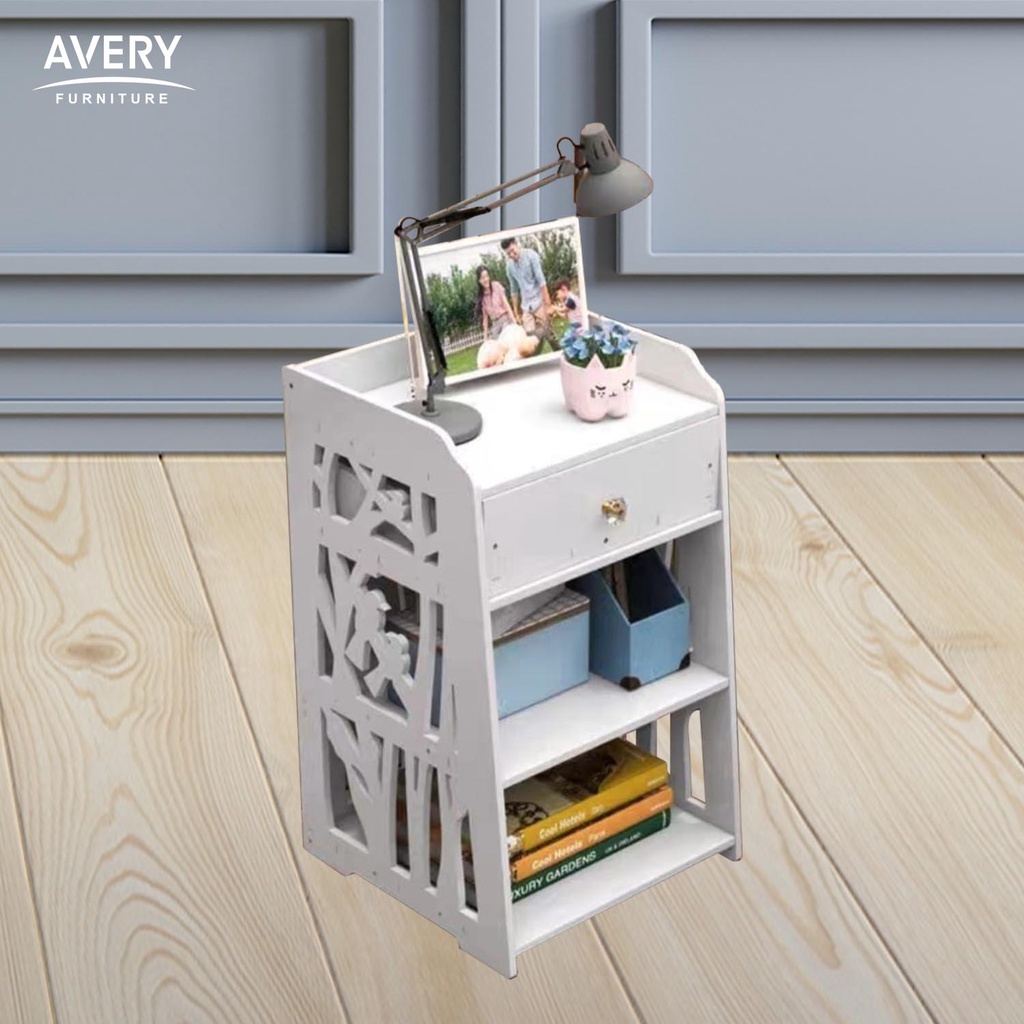 Avery - PRO 012 - Meja Kamar Kecil Meja Sebelah Ranjang Meja Sudut Meja aesthetic Rak buku