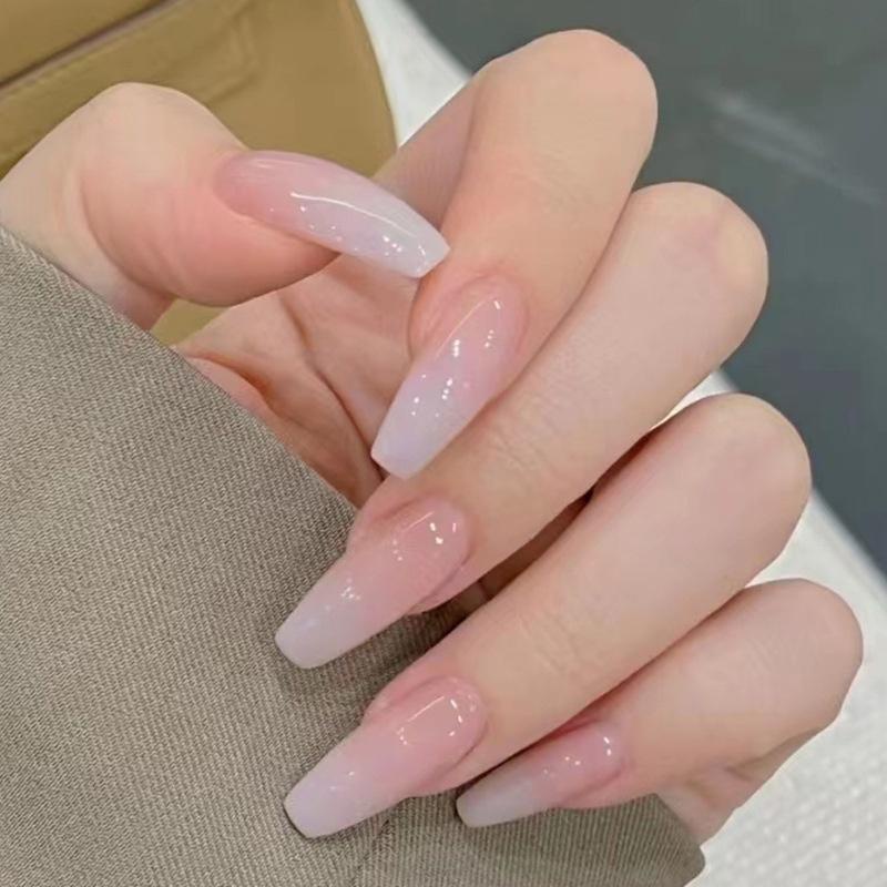 Kuku.id Kuku Palsu box  Panjang Warna Pink Gradasi Untuk Ballet R098