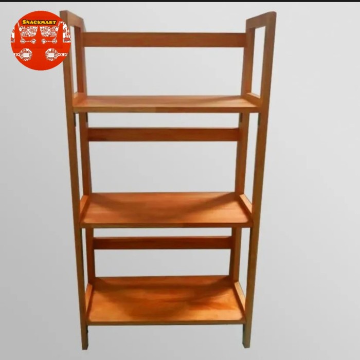 Rak Pajangan Kayu Premium / Rak 3tingkat / Rak Kayu Lipat 3 tingkat