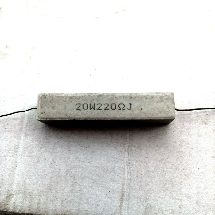 

R kapur 220ohm 220 ohm 220R 20w 20watt 20 watt Resistor balok kotak w 20wat wat