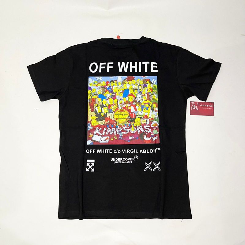 【COD】 Tshirt Offwhite Off White x KAWS Kimpson SAMPLE x Juntakahashi Black Tee BNIP KAOS