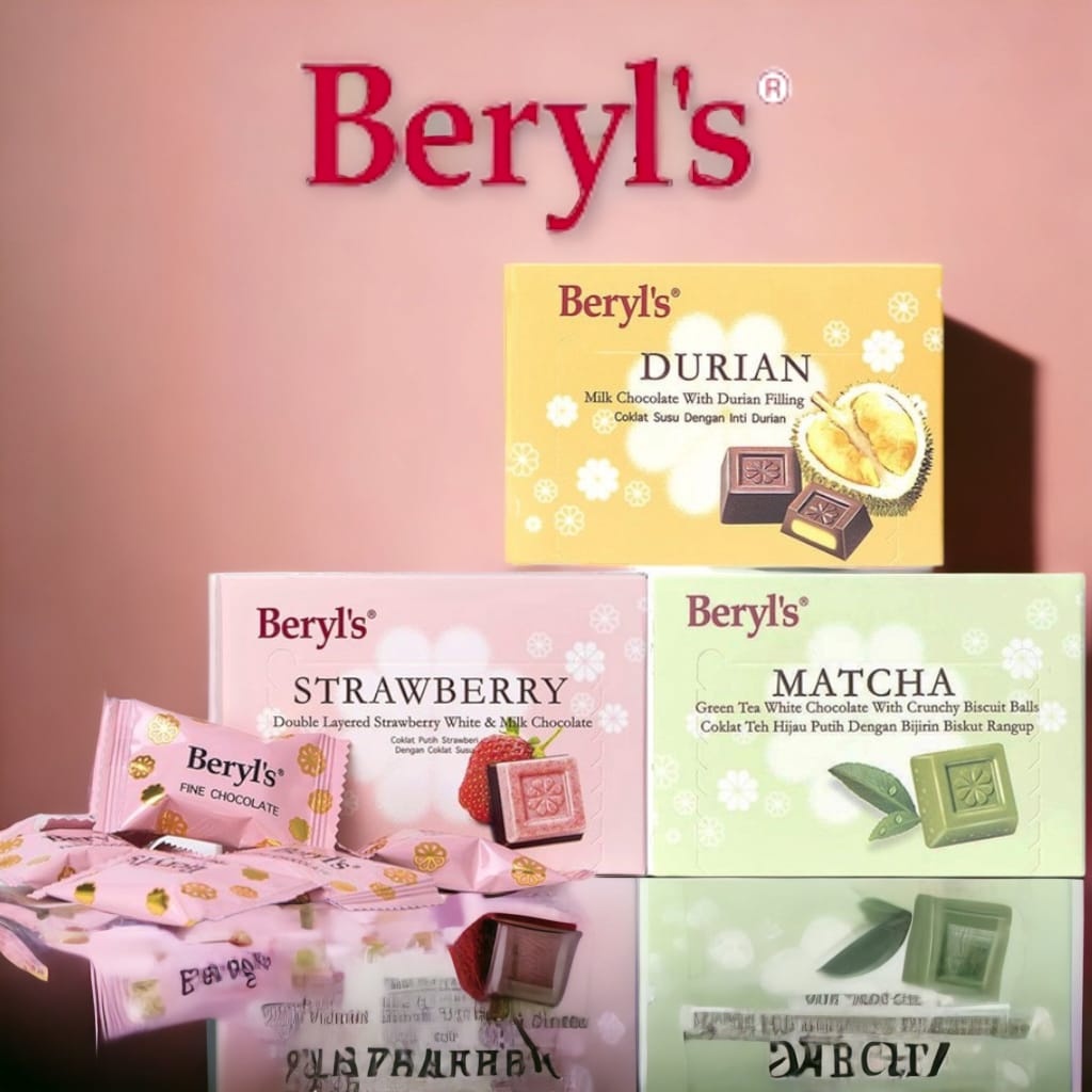 

BERYLS Chocolate Durian Strawberry Matcha Coklat Malaysia Import