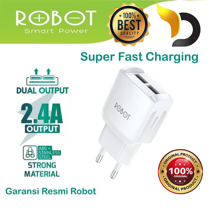 Charger HP Super Fast Charging Original Batok Kepala Cash Handphone 2 Port USB Lubang Travel Adapter