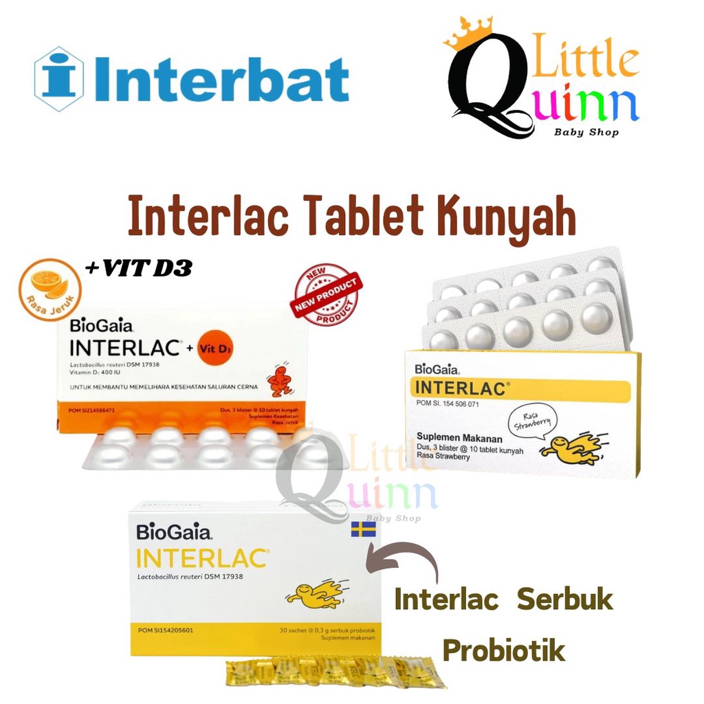 Interlac Probiotik Drop / Interlac tablet Kunyah