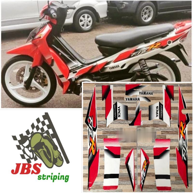 striping  yamaha f1z r fiz r putih merah tahun 2001 stiker lis f1zr fiz r fis r