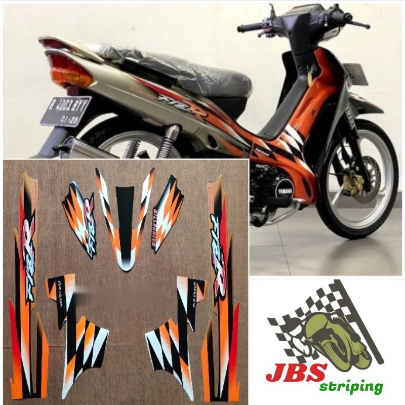 striping  yamaha f1z r fiz r Gold Lis oren milenium tahun 2000 stiker lis f1zr fiz r fis r