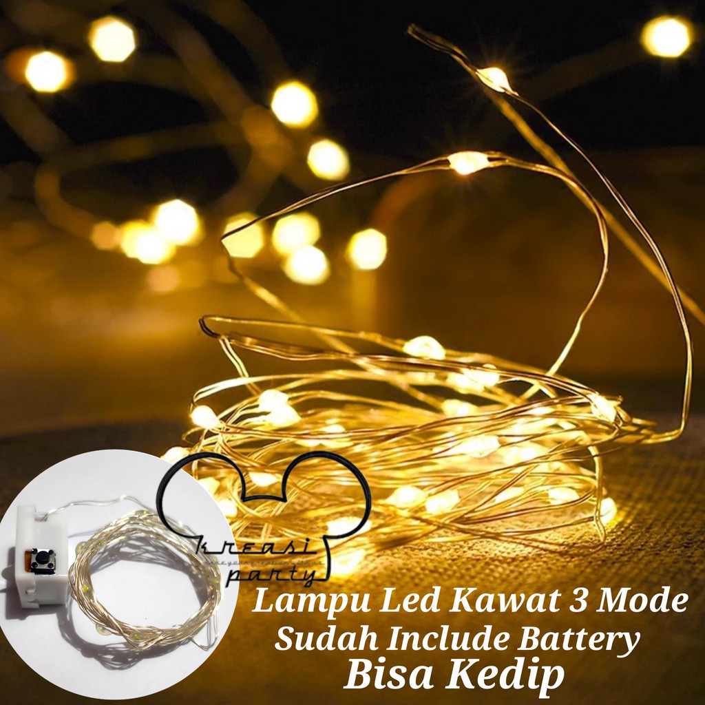Lampu LED Natal Warm White / Lampu Hias LED Baterai / Lampu Tumblr / Lampu Led Kawat