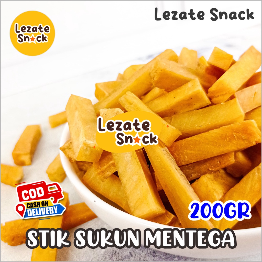 

Kripik Stik Sukun Super 200gr Empuk Renyah Enak Lezate Snack / Keripik Sukun Mentega Empuk