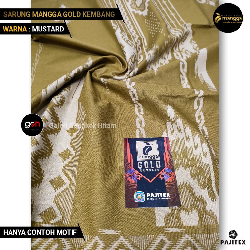 Sarung Mangga Gold Kembang MUSTARD Sarung Dewasa Motif Kembang Sarung Pria Cap Mangga