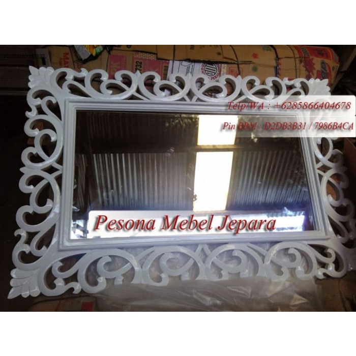 Termurah Bingkai, Frame, Pigura Cermin Ukir Akar Hati Polos Kayu Jati, 120 cm