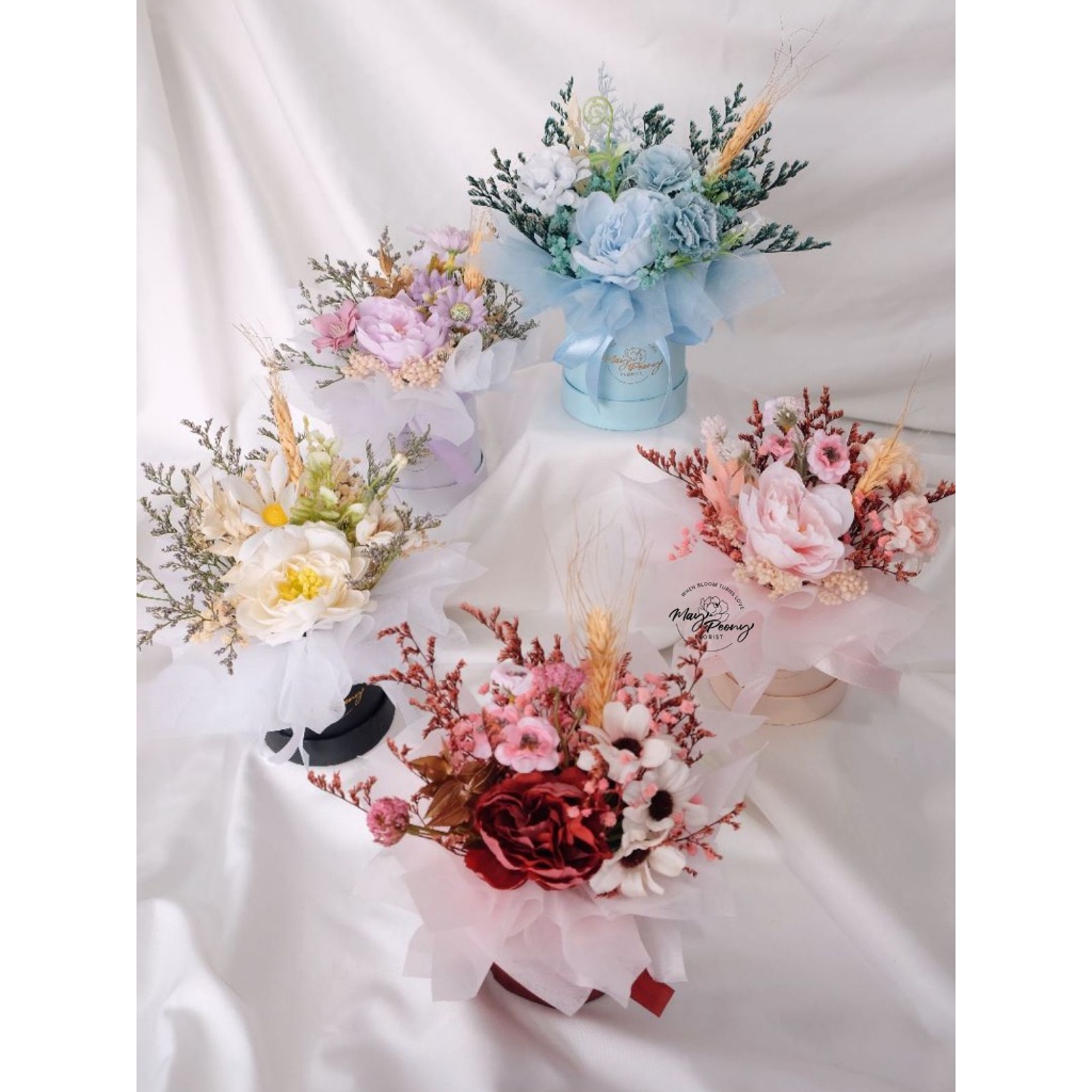COD ARTIFICIAL FLOWER MINI BOX - MINI BOX BUNGA PALSU BUKET BUNGA BOX BUNGA PALSU BUNGA ARTIFICIAL K