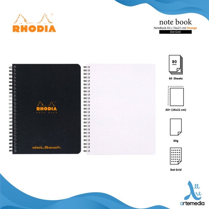 

Buku Catatan Rhodia A5 Plus Wirebound Coated Card Cover Notebook - LINED ORANGE