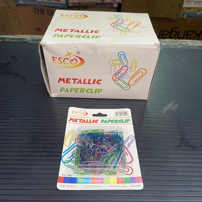 

Paper Clip Warna Metallic / Metalic / Metalik Esco per lusin