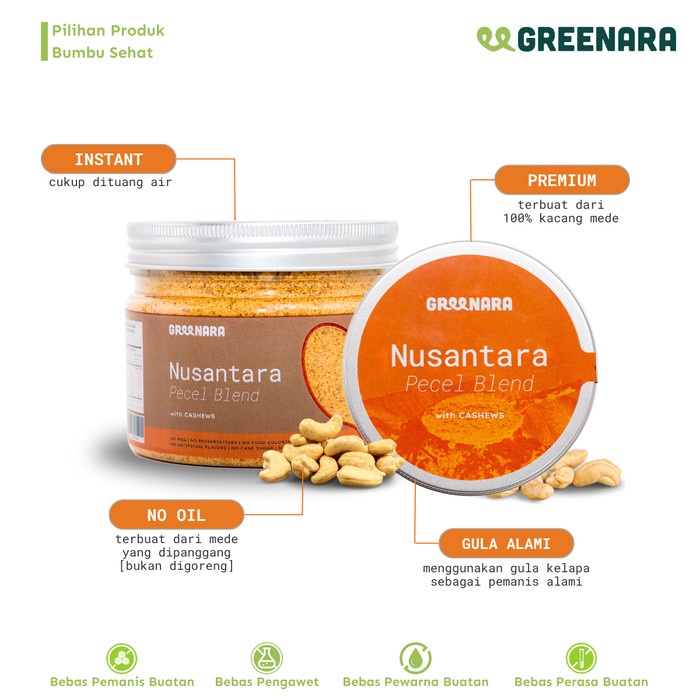 

[KUALITAS PREMIUM] Greenara Nusantara Bumbu Pecel Mede Instant 250gr Terjangkau