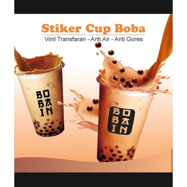 Stickers Boba kemasan 100pcs (tanpa cup) SRTICKER MINUMAN KEKINIAN