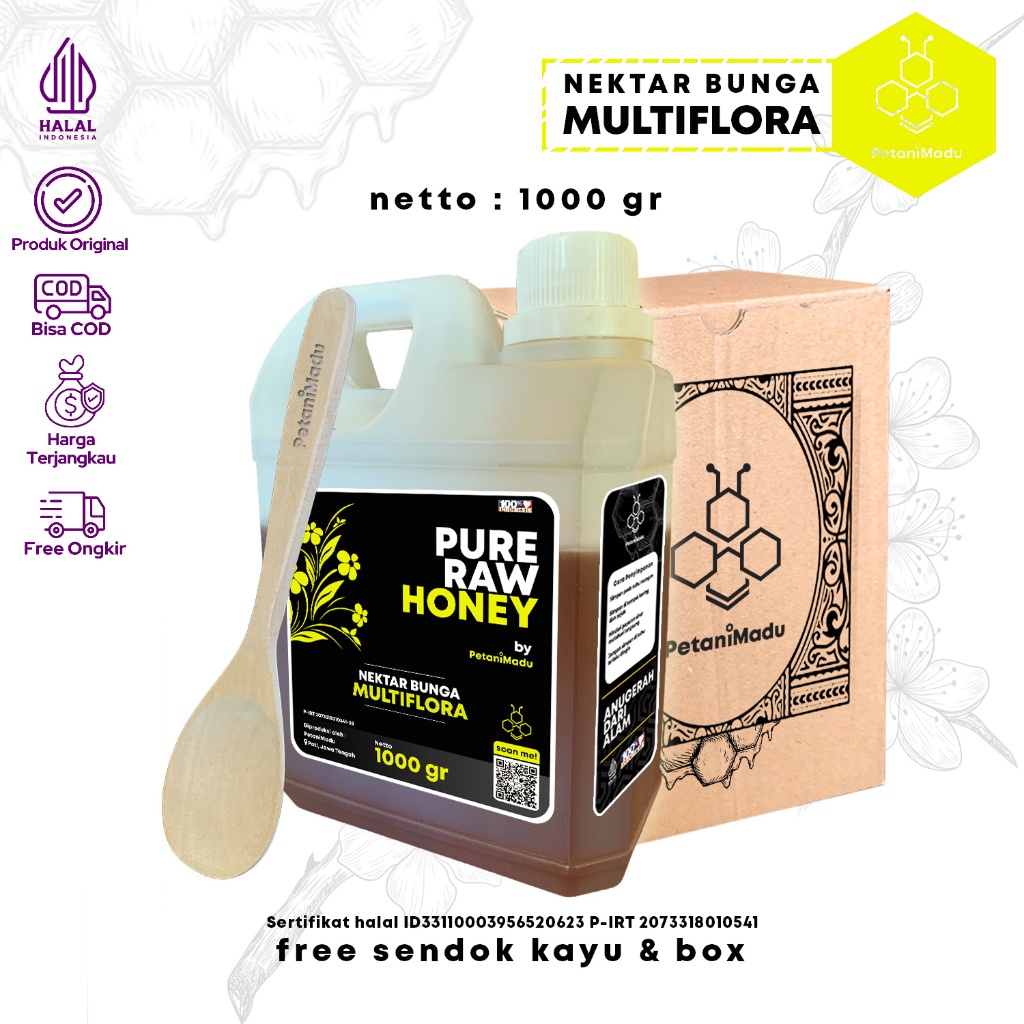 

1 KG - Madu Asli Murni Nectar Bunga Multiflora 100% Original