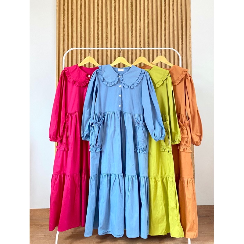 Yobebee Halona Dress Katun Poplin Gamis Wanita