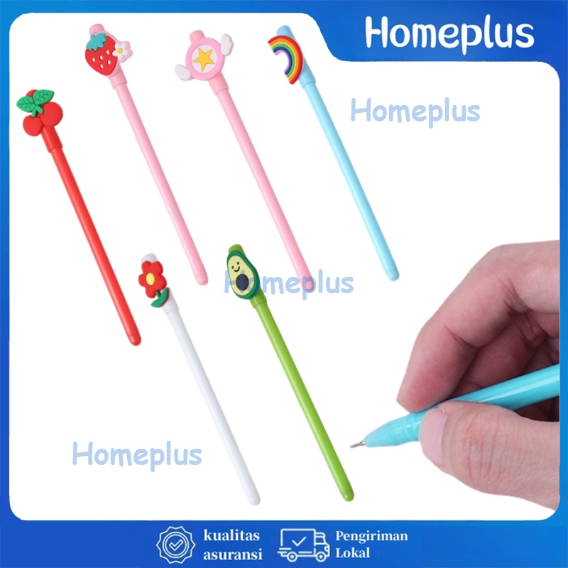 

HomePlus Pulpen Gel Karakter Kartun Buah Pena Karakter Kartun Buah 0.5mm Pen Pena Gel Karakter 3D Lucu Alat Tulis Kantor Sekolah Pena