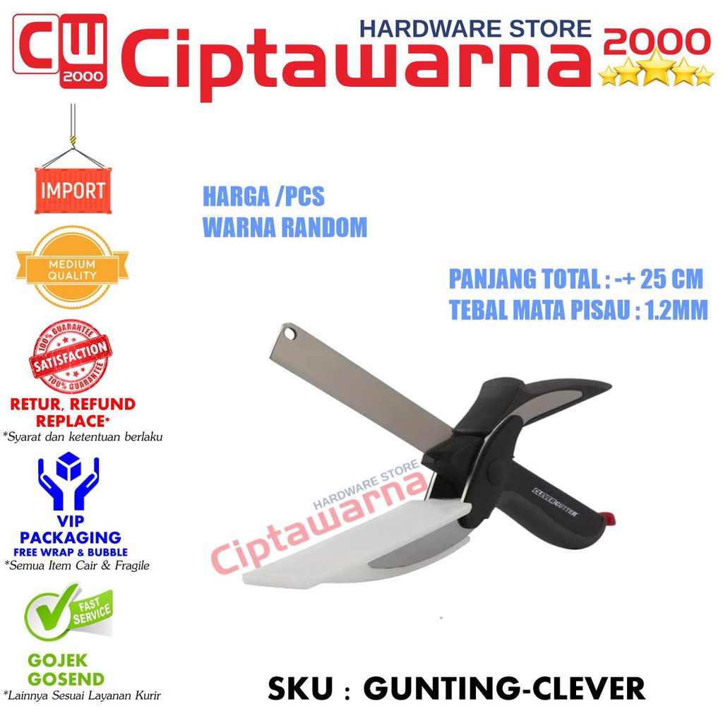 

Clever Cutter Pisau Gunting Serbaguna Sayur Daging Buah dapur CwNs