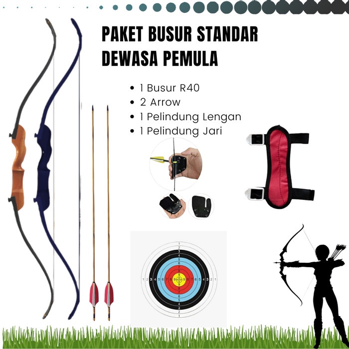 Paket Busur Panah Panahan Standar Lengkap Dewasa