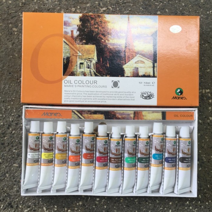 

Cat Minyak Maries Asli 12 Warna 12ml / Cat Oil / Oil Colour