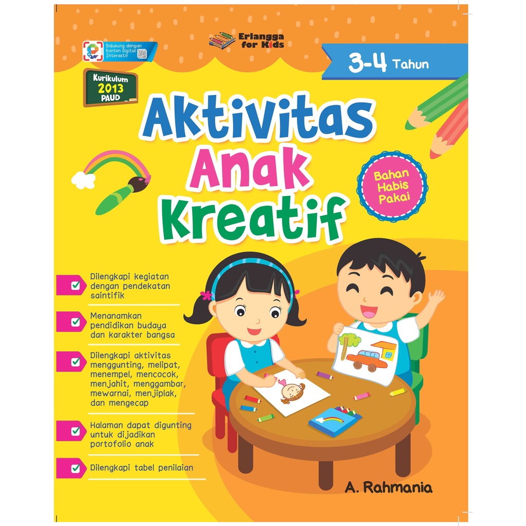 AKTIVITAS ANAK KREATIF USIA 3-4 TAHUN Erlangga